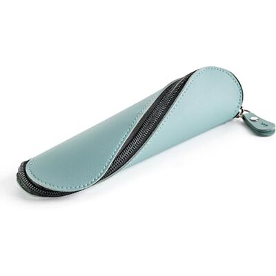 Miquelrius Oval pennfodral i läder med böjd dragkedja för platt öppning, pennhållare eller tillbehör, 200 x 50 x 50 mm, oändlighet blå Miquelrius Oval pennfodral i läder med böjd dragkedja för platt öppning, pennhållare eller tillbehör, 200 x 50 x 50 mm, oändlighet blå
