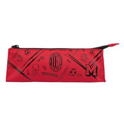 A.C. Milan Pennfodral med dragkedja och logotyp, pennhållare lämplig för skola, officiell produkt, röd A.C. Milan Pennfodral med dragkedja och logotyp, pennhållare lämplig för skola, officiell produkt, röd