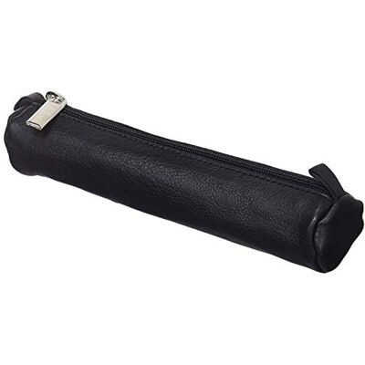 ALASSIO 43041 – Pennfodral av nappaläder, smalt pennfodral svart, slotter ca 19 x 3,5 cm, rund pennfodral, fodral för skrivutrustning, lata fodral med dragkedja ALASSIO 43041 – Pennfodral av nappaläder, smalt pennfodral svart, slotter ca 19 x 3,5 cm, rund pennfodral, fodral för skrivutrustning, lata fodral med dragkedja