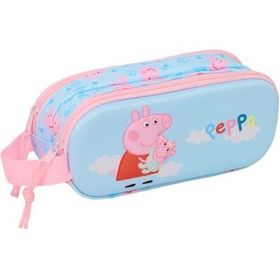 safta PEPPA PIG 3D dubbelt fodral, barnfodral, barnfodral, perfekt för skolbarn, bekväm och mångsidig, kvalitet och styrka, 21 x 6 x 8 cm safta PEPPA PIG 3D dubbelt fodral, barnfodral, barnfodral, perfekt för skolbarn, bekväm och mångsidig, kvalitet och styrka, 21 x 6 x 8 cm