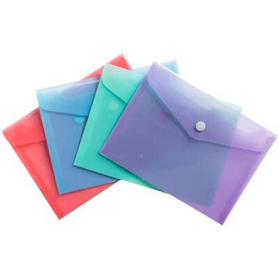 Exacompta Ref. 35430E Förpackning med 4 fickor med tryckknappsstängning och lock Chromaline Pastel Mått: 14 x 10 cm FT att sortera B7 Pastellblå, korall, lila, pastellgrön Exacompta Ref. 35430E Förpackning med 4 fickor med tryckknappsstängning och lock Chromaline Pastel Mått: 14 x 10 cm FT att sortera B7 Pastellblå, korall, lila, pastellgrön