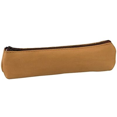 Oxford pennfodral 19 x 5 cm med dragkedja naturläder beige Oxford pennfodral 19 x 5 cm med dragkedja naturläder beige