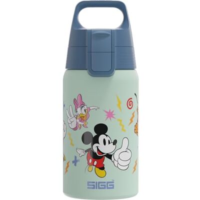 Sigg – drickflaska i rostfritt stål för barn – Shield One Disney Musse & Friends – lämplig för kolsyrade drycker – läckagesäker – fjäderlätt – BPA-fri – sport och skola – blå – 0,5 l Sigg – drickflaska i rostfritt stål för barn – Shield One Disney Musse & Friends – lämplig för kolsyrade drycker – läckagesäker – fjäderlätt – BPA-fri – sport och skola – blå – 0,5 l