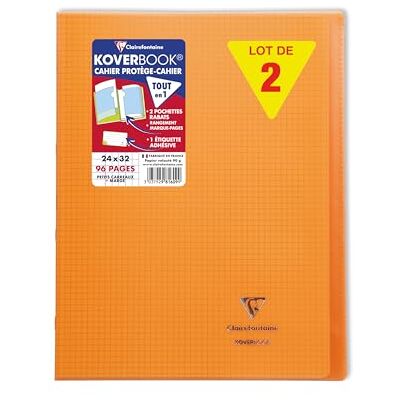 Clairefontaine 981609C en uppsättning med 10 orange Koverbook häftade anteckningsböcker 24 x 32 cm 96 små rutor med marginal 90 g vitt papper polyproomslag Clairefontaine 981609C en uppsättning med 10 orange Koverbook häftade anteckningsböcker 24 x 32 cm 96 små rutor med marginal 90 g vitt papper polyproomslag