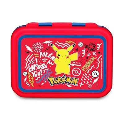 Seven Pokemonhållare, röd, 850 ml, värmebeständig, avdelare, diskmaskinssäker, stålbas, skola, sport, resor, barn, flicka Seven Pokemonhållare, röd, 850 ml, värmebeständig, avdelare, diskmaskinssäker, stålbas, skola, sport, resor, barn, flicka