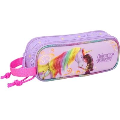 safta UNICORN ACADEMY Dubbelt pennfodral för barn, barnfodral, perfekt för skolbarn, bekväm och mångsidig, kvalitet och styrka, 21 x 6 x 8 cm, Lila, M, Avslappnad safta UNICORN ACADEMY Dubbelt pennfodral för barn, barnfodral, perfekt för skolbarn, bekväm och mångsidig, kvalitet och styrka, 21 x 6 x 8 cm, Lila, M, Avslappnad