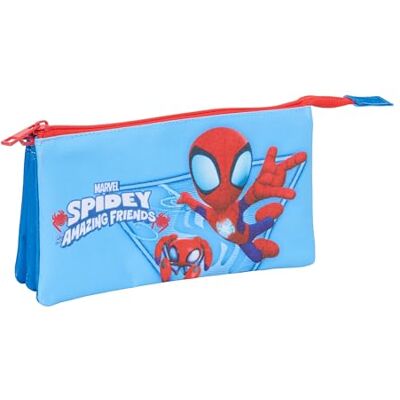 safta SPIDEY Trefaldigt fodral, barnfodral, barnfodral, perfekt för skolbarn, bekväm och mångsidig, kvalitet och styrka, 22 x 3 x 12 cm safta SPIDEY Trefaldigt fodral, barnfodral, barnfodral, perfekt för skolbarn, bekväm och mångsidig, kvalitet och styrka, 22 x 3 x 12 cm