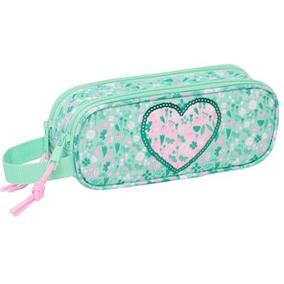 safta CUORE Dubbelt pennfodral för barn, barnfodral, perfekt för skolbarn, bekväm och mångsidig, kvalitet och styrka, 21x6x8 cm, Mint, M, Avslappnad safta CUORE Dubbelt pennfodral för barn, barnfodral, perfekt för skolbarn, bekväm och mångsidig, kvalitet och styrka, 21x6x8 cm, Mint, M, Avslappnad