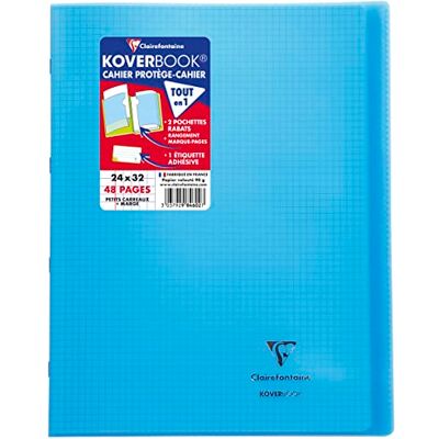 Clairefontaine 984602C en uppsättning med 10 blå Koverbook häftade anteckningsböcker 24 x 32 cm 48 små rutor med marginal 90 g vitt papper polyproomslag Clairefontaine 984602C en uppsättning med 10 blå Koverbook häftade anteckningsböcker 24 x 32 cm 48 små rutor med marginal 90 g vitt papper polyproomslag