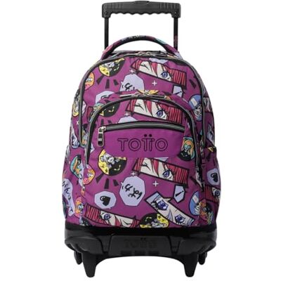 Totto Skolryggsäckar med hjul, 26 l kapacitet, olika modeller, med PC-ficka, teleskophandtag, sidofickor flaska, ergonomiska remmar, unika tryck, Kitsune, 33 x 44 x 14 cm, Asiatisk Totto Skolryggsäckar med hjul, 26 l kapacitet, olika modeller, med PC-ficka, teleskophandtag, sidofickor flaska, ergonomiska remmar, unika tryck, Kitsune, 33 x 44 x 14 cm, Asiatisk