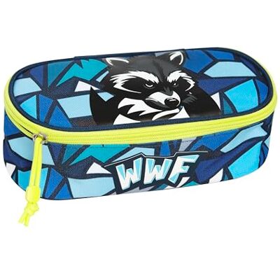 Franco Cosimo Panini WWF Oval skolpennfodral för barn och pojkar, perfekt för brevpapper, inre avdelare med elastiska öglor och praktisk dragkedja, tvättbjörn, illustration, 22 x 5H x 7 cm, blå, Blå, WWF pennfodral Franco Cosimo Panini WWF Oval skolpennfodral för barn och pojkar, perfekt för brevpapper, inre avdelare med elastiska öglor och praktisk dragkedja, tvättbjörn, illustration, 22 x 5H x 7 cm, blå, Blå, WWF pennfodral