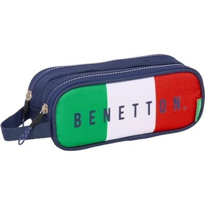 safta BENETTON FLAG Dubbelt pennfodral för barn, barnfodral, perfekt för skolbarn, bekväm och mångsidig, kvalitet och styrka, 21 x 6 x 8 cm, Marinblå, M, Avslappnad safta BENETTON FLAG Dubbelt pennfodral för barn, barnfodral, perfekt för skolbarn, bekväm och mångsidig, kvalitet och styrka, 21 x 6 x 8 cm, Marinblå, M, Avslappnad