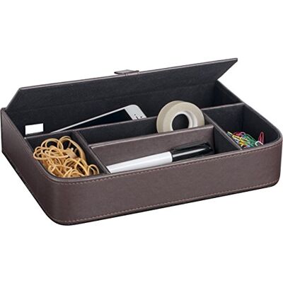 Pavo premium PU-läder pennfodral/skrivbordsorganisatör – brun Pavo premium PU-läder pennfodral/skrivbordsorganisatör – brun