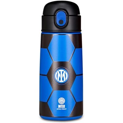 Seven Kid INTER-flaska, svart 460 ml, rostfritt stål, BPA-fri, läckagesäker, varm 12 timmar/kall 24 h, läckagesäker, återanvändbar, skola, sport, resor, barn, presentidé Seven Kid INTER-flaska, svart 460 ml, rostfritt stål, BPA-fri, läckagesäker, varm 12 timmar/kall 24 h, läckagesäker, återanvändbar, skola, sport, resor, barn, presentidé