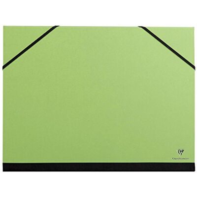 Clairefontaine Ref 44804C Konstmapp med elastiska remmar stängning äppelgrön färg Anpassningsbar velumkortyta, lämplig för dokument i storlek 24 x 32 cm Clairefontaine Ref 44804C Konstmapp med elastiska remmar stängning äppelgrön färg Anpassningsbar velumkortyta, lämplig för dokument i storlek 24 x 32 cm