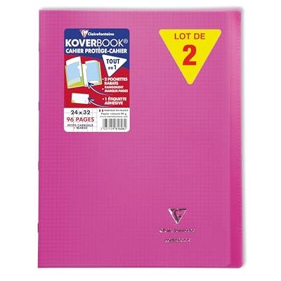 Clairefontaine 981608C en uppsättning med 10 Koverbook rosa häftade anteckningsböcker 24 x 32 cm 96 små rutor med marginal 90 g vitt papper polyprofilt Clairefontaine 981608C en uppsättning med 10 Koverbook rosa häftade anteckningsböcker 24 x 32 cm 96 små rutor med marginal 90 g vitt papper polyprofilt