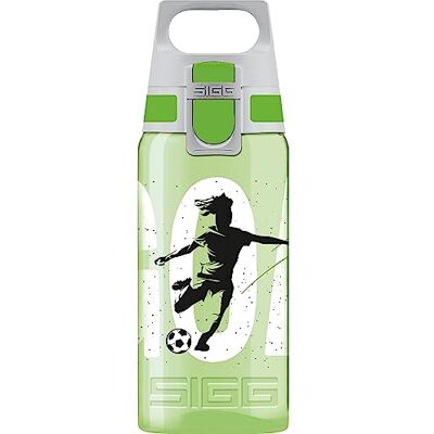 Sigg VIVA ONE Goal Dricksflaska för barn, lämplig för kolsyrade drycker, läckagesäker, diskmaskinssäker och BPA-fri, för sport, grön, 0,5 l Sigg VIVA ONE Goal Dricksflaska för barn, lämplig för kolsyrade drycker, läckagesäker, diskmaskinssäker och BPA-fri, för sport, grön, 0,5 l