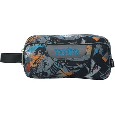 Totto Skolpennfodral med 3 fack, modell Agapec, stort pennfodral, mått 23 x 11,5 x 10,5 cm, sidohandtag, ergonomiska handtag med PVC, slitstarkt tyg, okubo-tryck Totto Skolpennfodral med 3 fack, modell Agapec, stort pennfodral, mått 23 x 11,5 x 10,5 cm, sidohandtag, ergonomiska handtag med PVC, slitstarkt tyg, okubo-tryck