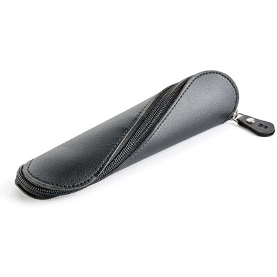 Miquelrius Oval pennfodral i läder med böjd dragkedja för platt öppning, pennhållare eller tillbehör, 200 x 50 x 50 mm, oändlighet svart Miquelrius Oval pennfodral i läder med böjd dragkedja för platt öppning, pennhållare eller tillbehör, 200 x 50 x 50 mm, oändlighet svart