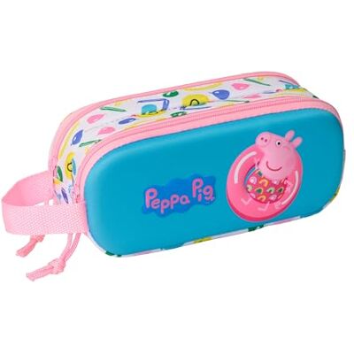 safta PEPPA PIG 3D 3D dubbelfodral, barnfodral, barnfodral, perfekt för skolbarn, bekväm och mångsidig, kvalitet och styrka, 21x6x8 cm, Vit/rosa/blå, M, Avslappnad safta PEPPA PIG 3D 3D dubbelfodral, barnfodral, barnfodral, perfekt för skolbarn, bekväm och mångsidig, kvalitet och styrka, 21x6x8 cm, Vit/rosa/blå, M, Avslappnad