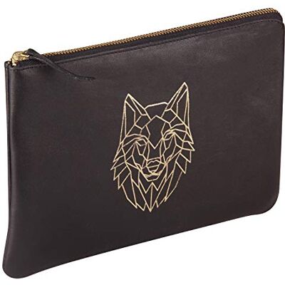 Clairefontaine 410187C Grande Pochette Universelle en Véritable Cuir 27x19 cm, décor Loup Clairefontaine 410187C Grande Pochette Universelle en Véritable Cuir 27x19 cm, décor Loup
