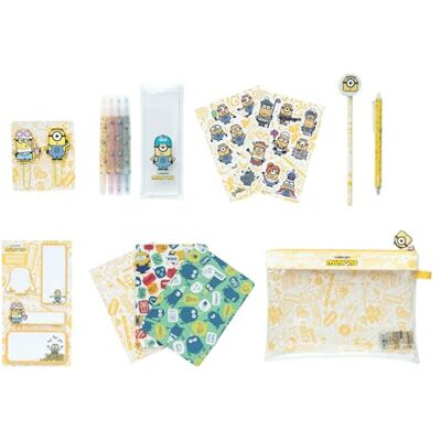 Grupo Erik Stationery Set Minions Pencil Case With A6 Notebooks, Highlighters, Sticky Notes, Paper Clips, Stickers, Pen, Pencil Minion Gifts Grupo Erik Stationery Set Minions Pencil Case With A6 Notebooks, Highlighters, Sticky Notes, Paper Clips, Stickers, Pen, Pencil Minion Gifts