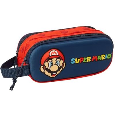 safta SUPER MARIO 3D 3D dubbelt fodral, barnfodral, barnfodral, perfekt för skolbarn, bekväm och mångsidig, kvalitet och styrka, 21x6x8 cm, Marinblå/röd, M, Avslappnad safta SUPER MARIO 3D 3D dubbelt fodral, barnfodral, barnfodral, perfekt för skolbarn, bekväm och mångsidig, kvalitet och styrka, 21x6x8 cm, Marinblå/röd, M, Avslappnad