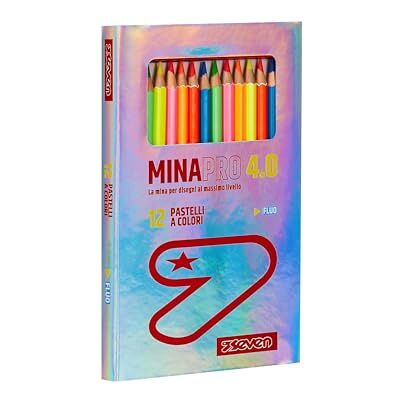 Seven Minapro 4.0 School kritor, låda med 12 st, stor mina, innehåll: 12 pennor – 6 neonfärger, barn och tonåringar Seven Minapro 4.0 School kritor, låda med 12 st, stor mina, innehåll: 12 pennor – 6 neonfärger, barn och tonåringar