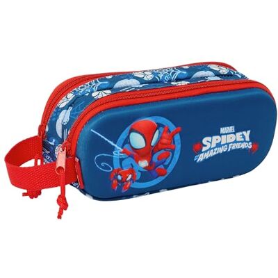 safta Spidey 3D 3D dubbelt fodral, barnfodral, barnfodral, perfekt för skolbarn, bekväm och mångsidig, kvalitet och styrka, 21 x 6 x 8 cm, marinblå/röd, Marinblå/röd, Estándar, tillfällig safta Spidey 3D 3D dubbelt fodral, barnfodral, barnfodral, perfekt för skolbarn, bekväm och mångsidig, kvalitet och styrka, 21 x 6 x 8 cm, marinblå/röd, Marinblå/röd, Estándar, tillfällig