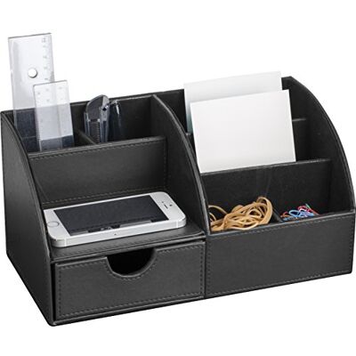 Pavo Premium Premium 7-delar pennfodral/skrivbordsarrangör – svart Svart Pavo Premium Premium 7-delar pennfodral/skrivbordsarrangör – svart Svart