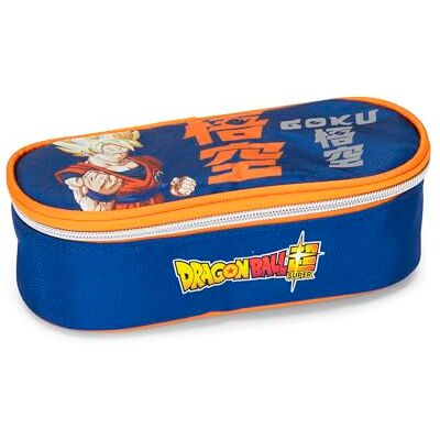 Franco Cosimo Panini DRAGON BALL SUPER Officiell Dragon Ball Oval skolväska, perfekt för förvaring av kontorsmaterial, med avdelare inuti med elastiska öglor och praktisk dragkedja, 22 x 7 h x 9,5 cm, Blå/Orange, Franco Cosimo Panini DRAGON BALL SUPER Officiell Dragon Ball Oval skolväska, perfekt för förvaring av kontorsmaterial, med avdelare inuti med elastiska öglor och praktisk dragkedja, 22 x 7 h x 9,5 cm, Blå/Orange,