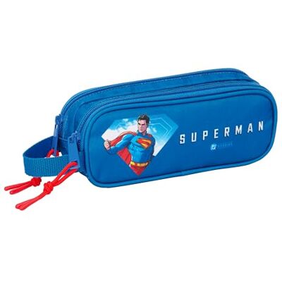 safta SUPERMAN Dubbelt pennfodral för barn, barnfodral, perfekt för skolbarn, bekväm och mångsidig, kvalitet och styrka, 21x6x8 cm, Blå, M, Avslappnad safta SUPERMAN Dubbelt pennfodral för barn, barnfodral, perfekt för skolbarn, bekväm och mångsidig, kvalitet och styrka, 21x6x8 cm, Blå, M, Avslappnad