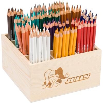 JOLLY Classpack – trä, supersticks klassisk, komplett färger, trälåda med 144 färgpennor, 12 kompletterande färger, okrossbara och giftfria, perfekt för skola och dagis JOLLY Classpack – trä, supersticks klassisk, komplett färger, trälåda med 144 färgpennor, 12 kompletterande färger, okrossbara och giftfria, perfekt för skola och dagis