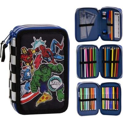 CERDÁ LIFE'S LITTLE MOMENTS Marvel Avengers trippelpennfodral med kompletta tillbehör och superhjältedesign – Spindelmannen-pennfodral med pennor, färgböcker, linjal och tillbehör för barn CERDÁ LIFE'S LITTLE MOMENTS Marvel Avengers trippelpennfodral med kompletta tillbehör och superhjältedesign – Spindelmannen-pennfodral med pennor, färgböcker, linjal och tillbehör för barn