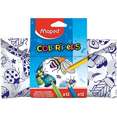 Maped XXL-öppningsskolväska anpassningsbart vändbart pennfodral med 1 färgsida stor praktisk öppning triangelformat pennfodral 22 x 6 cm svart grundläggande väska Maped XXL-öppningsskolväska anpassningsbart vändbart pennfodral med 1 färgsida stor praktisk öppning triangelformat pennfodral 22 x 6 cm svart grundläggande väska