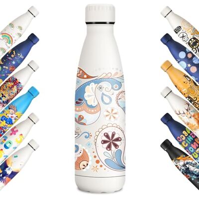 KollyKolla 500ml Termisk Flaska, Personlig Vattenflaska, BPA-fri, läckagesäker Termisk Vattenflaska, Dubbel Vägg, Termisk Flaska för Pojkar, Flickor, Gym, Utomhus, Ecole KollyKolla 500ml Termisk Flaska, Personlig Vattenflaska, BPA-fri, läckagesäker Termisk Vattenflaska, Dubbel Vägg, Termisk Flaska för Pojkar, Flickor, Gym, Utomhus, Ecole
