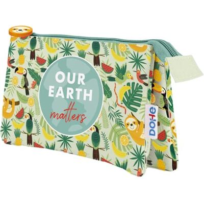 DOHE Trippelt skolpennfodral 3 fack, multifunktionspennfodral, mått 23x12x2,5 cm, dragkedja, tillverkad av slitstark polyester WWF Tropic DOHE Trippelt skolpennfodral 3 fack, multifunktionspennfodral, mått 23x12x2,5 cm, dragkedja, tillverkad av slitstark polyester WWF Tropic