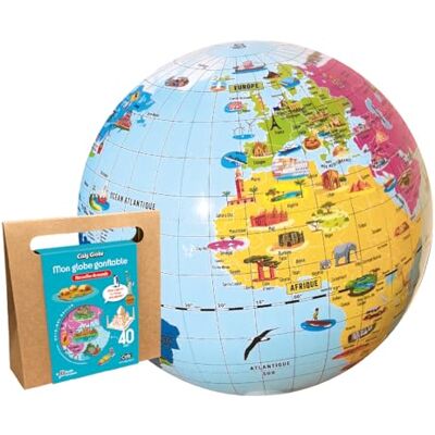 Caly Globe Min uppblåsbara jordglob "Wonders du World" Svenska ref 008KF Caly Globe Min uppblåsbara jordglob "Wonders du World" Svenska ref 008KF