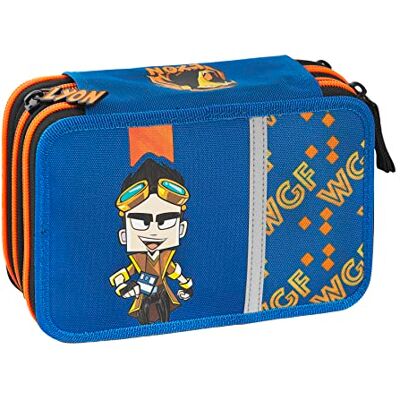 Franco Cosimo Panini LYON GAMER Custom Metal Tirazip Box Skolväska och Mesh Detaljer Liten pennhållare för barn och flickor för medelstora och elementära Franco Cosimo Panini LYON GAMER Custom Metal Tirazip Box Skolväska och Mesh Detaljer Liten pennhållare för barn och flickor för medelstora och elementära