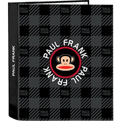 safta PAUL FRANK Campers Folio 4-ringsmapp, perfekt för barn i olika åldrar, bekväm och mångsidig, kvalitet och styrka, 27x6x33 cm, svart safta PAUL FRANK Campers Folio 4-ringsmapp, perfekt för barn i olika åldrar, bekväm och mångsidig, kvalitet och styrka, 27x6x33 cm, svart