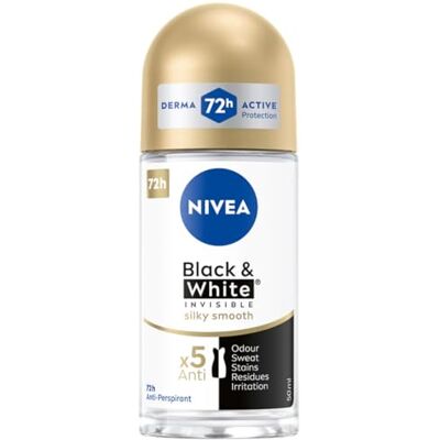 NIVEA Black & White Silky Smooth Antiperspirant Roll On 50 ml NIVEA Black & White Silky Smooth Antiperspirant Roll On 50 ml