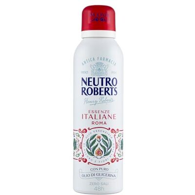 Neutro Roberts , Deodorant Spray Roma utan aluminiumsalter, noll fläckar, med eterisk lagerolja och fikonblommor, med ren glycerinolja, deodorant kvinnor och män, 200 ml, 48 h Neutro Roberts , Deodorant Spray Roma utan aluminiumsalter, noll fläckar, med eterisk lagerolja och fikonblommor, med ren glycerinolja, deodorant kvinnor och män, 200 ml, 48 h