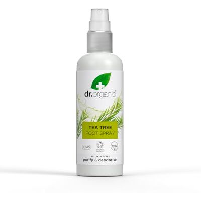 Dr.Organic Dr Organic Tea Tree Fot Spray Deodorant, Snabbtorkande, Aluminiumfri, Naturlig Pepparmyntaolja, Vegan, Cruelty-Free, Paraben- och SLS-fri, Ekologisk certifierad, 100 ml Dr.Organic Dr Organic Tea Tree Fot Spray Deodorant, Snabbtorkande, Aluminiumfri, Naturlig Pepparmyntaolja, Vegan, Cruelty-Free, Paraben- och SLS-fri, Ekologisk certifierad, 100 ml