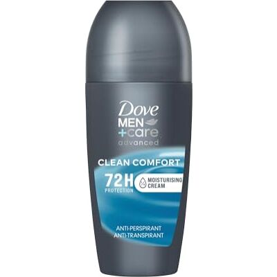 Dove Men+Care advanced Anti-Perspirant Clean Comfort Deodorant med 72 timmar mot kroppslukt och underarm våthet med Triple Action Technology 6 x 50 ml Dove Men+Care advanced Anti-Perspirant Clean Comfort Deodorant med 72 timmar mot kroppslukt och underarm våthet med Triple Action Technology 6 x 50 ml