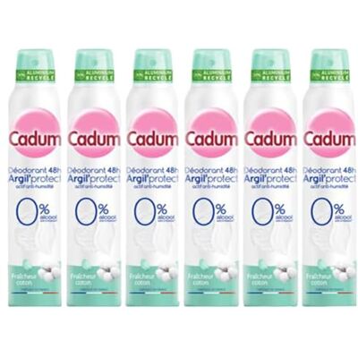 Cadum Deodorant 48h Argil'Protect Freshness Bomull, set med 6 x 200 ml Cadum Deodorant 48h Argil'Protect Freshness Bomull, set med 6 x 200 ml