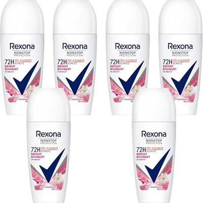 Rexona 6 x kvinnor nonstop Protection deodorant roll-On ljus bukett 50 ml 50 ml Rexona 6 x kvinnor nonstop Protection deodorant roll-On ljus bukett 50 ml 50 ml