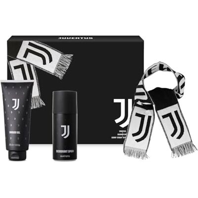 JUVENTUS Presentförpackning för män, deodorant 150 ml + duschmunstycke 200 ml + halsduk JUVENTUS Presentförpackning för män, deodorant 150 ml + duschmunstycke 200 ml + halsduk