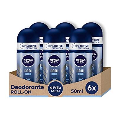 NIVEA MEN NIVEA Män Cool Kick Roll-on 6 x 50 ml deodorant för effektivt 72 timmars skydd deodorant roll-on utan alkohol och hudvänlig med färsk, uppfriskande doft NIVEA MEN NIVEA Män Cool Kick Roll-on 6 x 50 ml deodorant för effektivt 72 timmars skydd deodorant roll-on utan alkohol och hudvänlig med färsk, uppfriskande doft