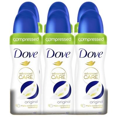Dove Advanced Care Original komprimerad antiperspirant deodorant 100 ml x6 Dove Advanced Care Original komprimerad antiperspirant deodorant 100 ml x6