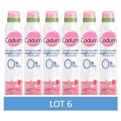 Cadum Deodorant 48h Argil'Protect Peony Freshness, set med 6 x 200 ml Cadum Deodorant 48h Argil'Protect Peony Freshness, set med 6 x 200 ml